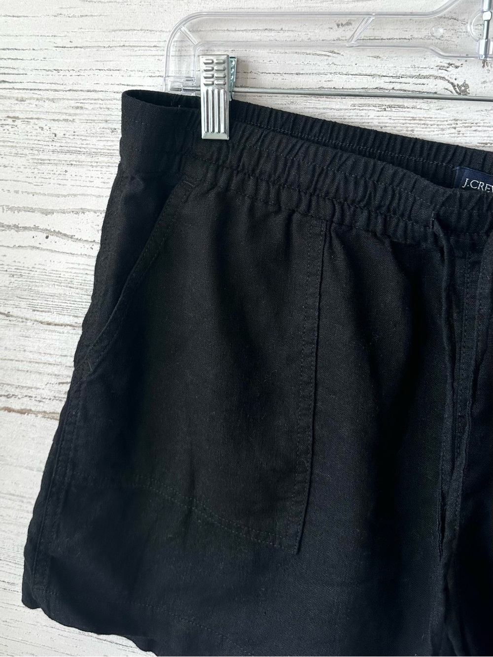 J. CREW Factory Linen Blend Drawstring Pull-on Shorts Black M - Picture 4 of 8